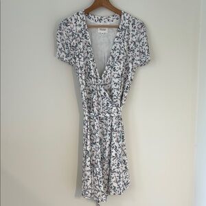 Sézane White Floral Wrap Dress